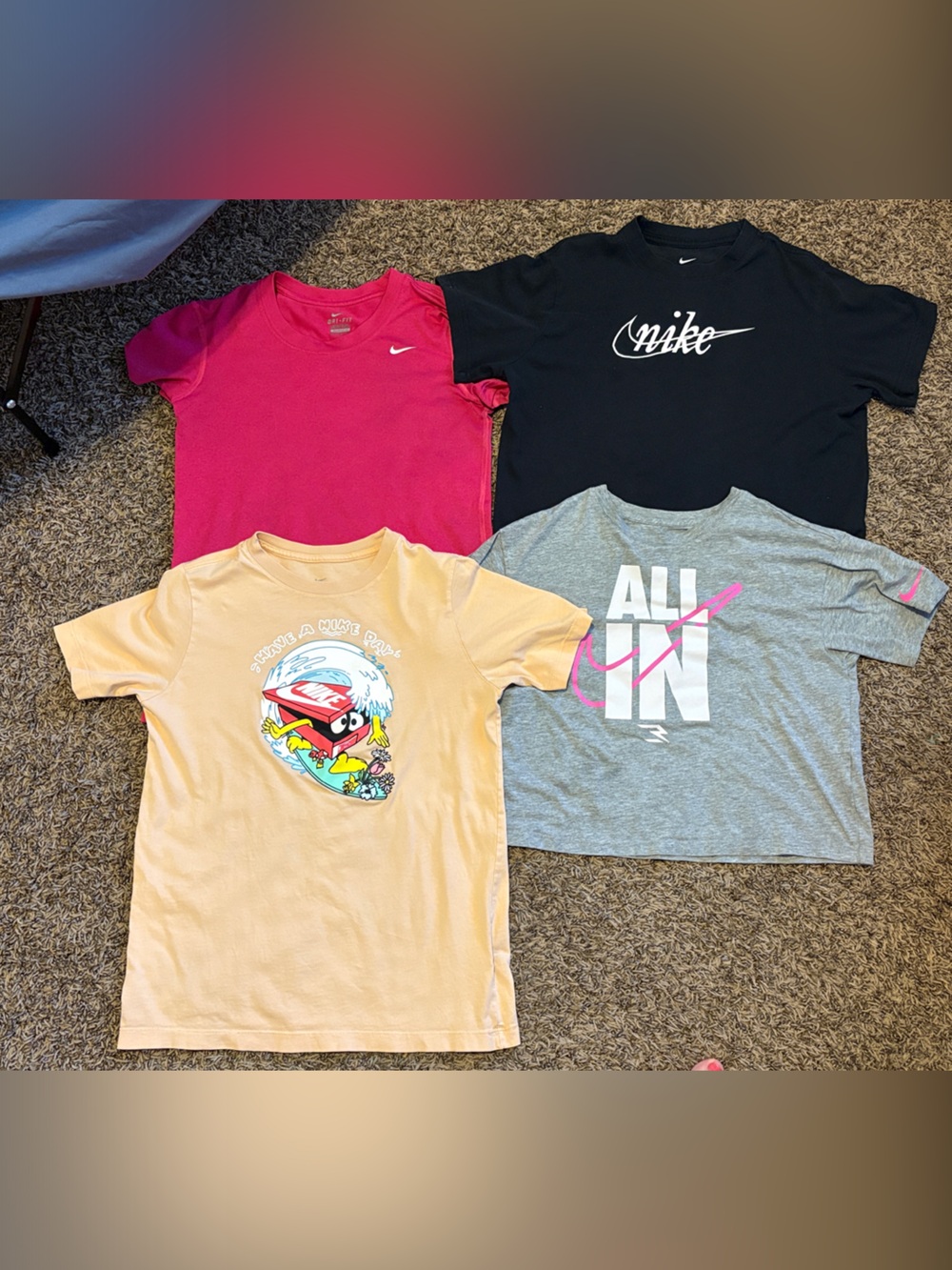 Nike Kids Bright Pink Short-Sleeve Logo Tee